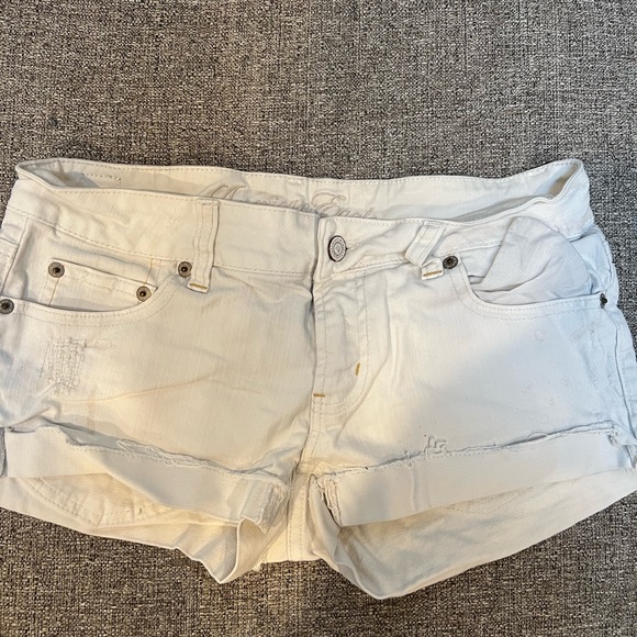 AEO White Distressed Shorties - Picture 1 of 3